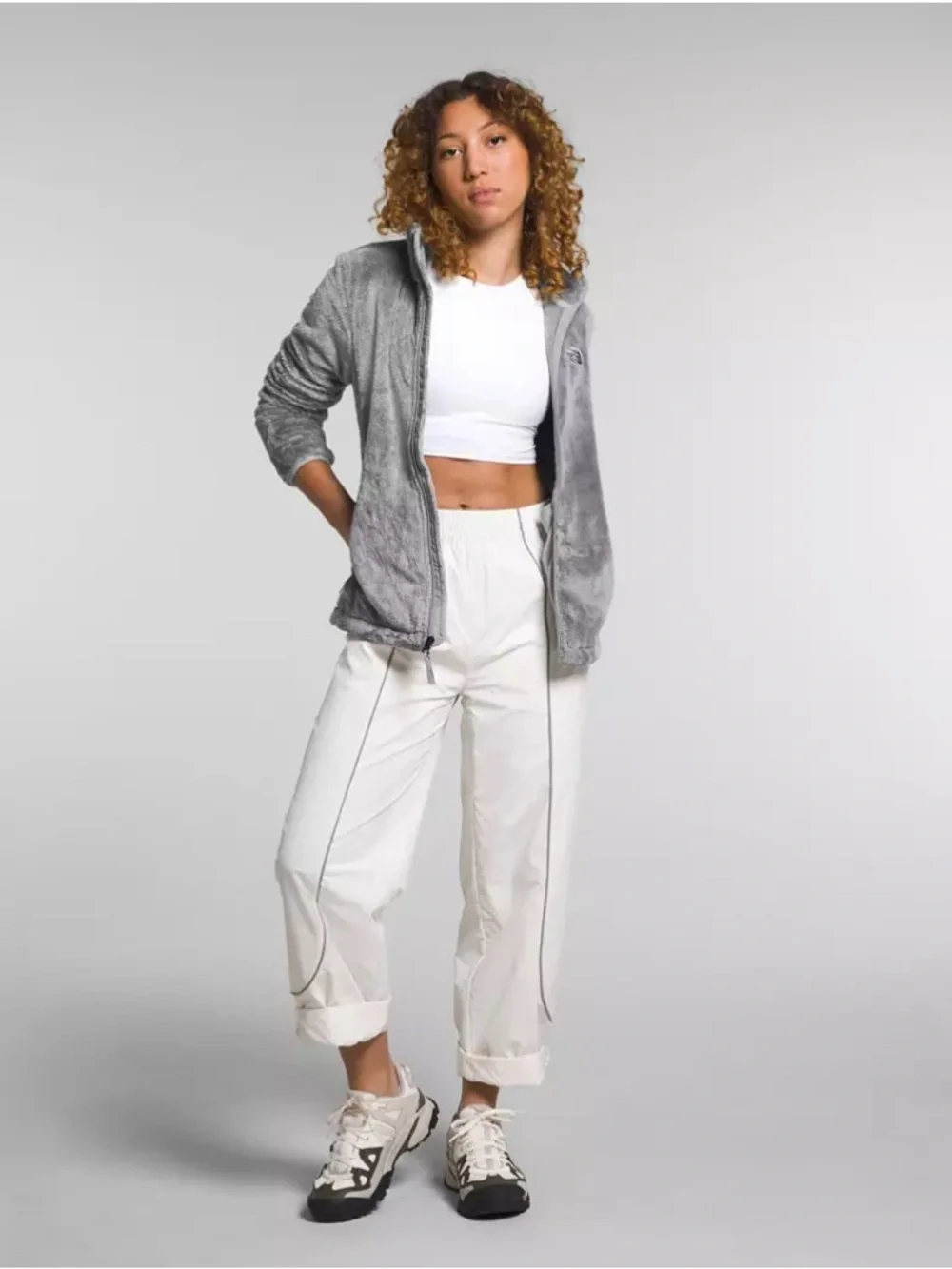 The North Face Gray Fuzzy Fleece Zip Jacket - Picture 4 of 4